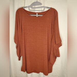 Glam Bat Wing Orange Top Size S
